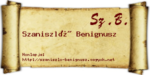 Szaniszló Benignusz névjegykártya